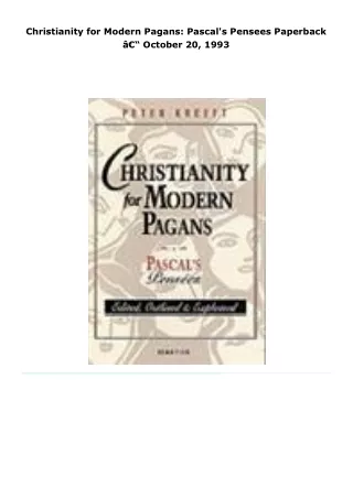 read christianity for modern pagans: pascal's pensees     paperback â€
