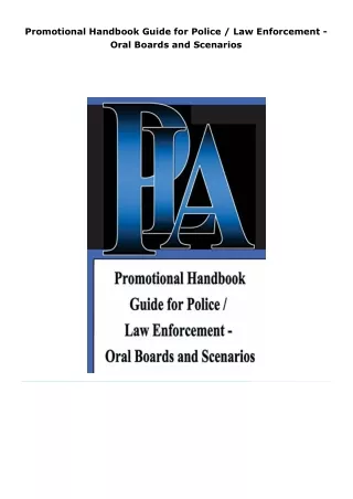 read promotional handbook guide for police / law enforcement - oral bo