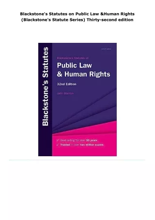 read blackstone's statutes on public law & human rights (blackstone's