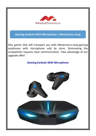 Gaming Earbuds With Microphone  Metatronics.shop