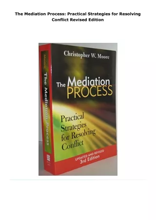 read the mediation process: practical strategies for resolving conflic