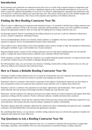 Understanding Roof Expansion and Contraction with a Carlsbad Contractor