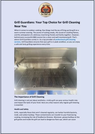 Grill Guardians: Your Top Choice for Grill Cleaning Near You