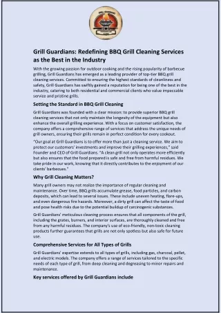 Grill Guardians: Redefining BBQ Grill Cleaning Services as the Best