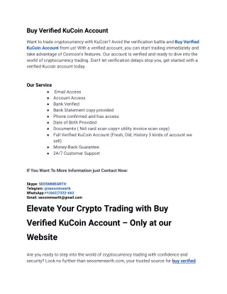 How To Improve At Buy Verified KuCoin Account In 2024