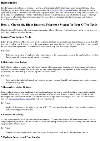 How to Choose the Right Business Telephone System for Your Office Needs