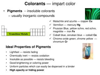 Colorants — impart color