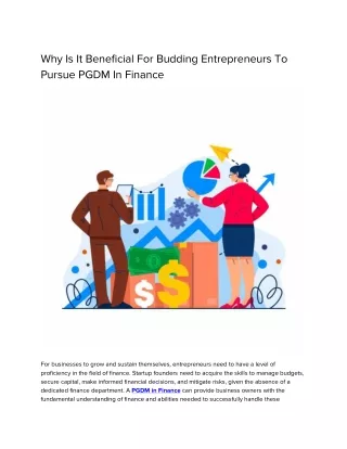 Why Is It Beneficial For Budding Entrepreneurs To Pursue PGDM In Finance