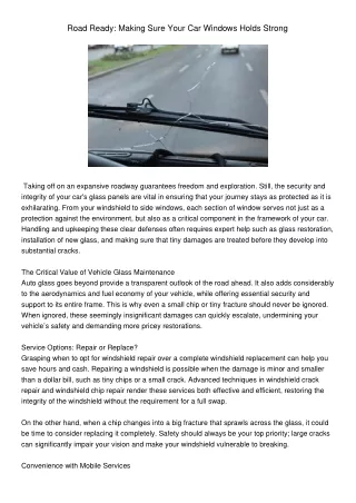 RoadReadyMakingSureYourCarWindowsHoldsStrong