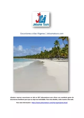 Excursiones a Islas Vírgenes | Jeloumatours.com