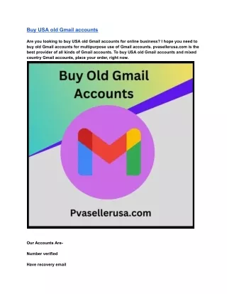 Buying Old Gmail Accounts: A Comprehensive Guide