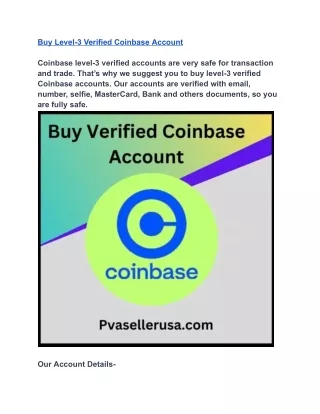 Buy Verified Coinbase Accounts For Your sell
