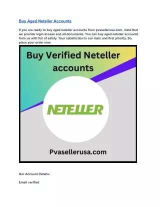 Buy Verified Neteller Accounts For Sale