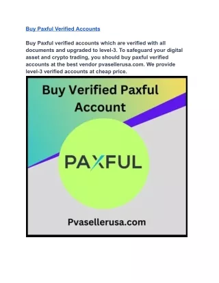 Buy Verified Paxful Accounts- 100% Fully Verified