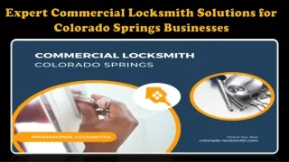 Expert Commercial Locksmith Solutions for Colorado Springs Businesses