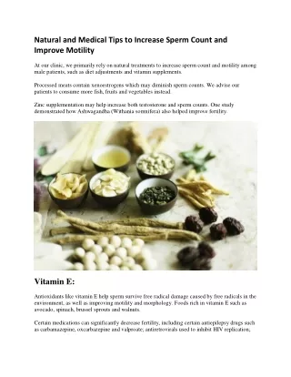 Natural and Medical Tips to Increase Sperm Count and Improve Motility