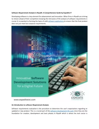 Software Requirement Analysis in Saudi