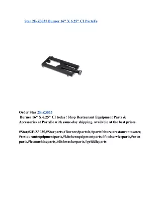 Star 2F-Z3035 Burner 16_ X 6.25_ CI PartsFe