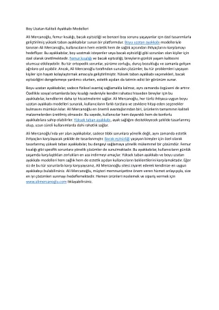 Boy Uzatan Kaliteli Ayakkabi Modelleri