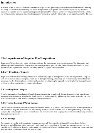 Benefits of Regular Roof Inspection by a Trusted Carlsbad Roofing Contractor