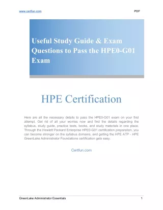 Solve Hewlett Packard Enterprise HPE0-G01 Practice Tests to Score High!