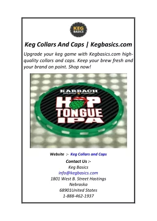 Keg Collars And Caps  Kegbasics.com