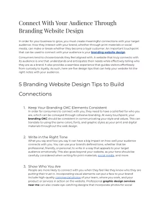 Connect With Your Audience Through Branding Website Design