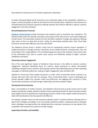 How Salesforce Cloud Services Are Transforming Business Operations