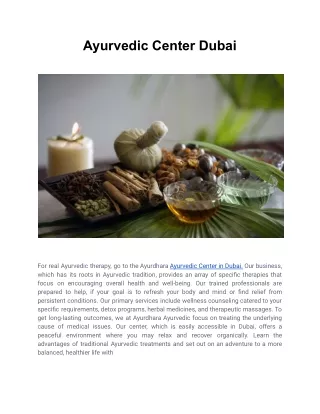 Ayurvedic Center Dubai