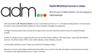 Digital Marketing Courses in Jaipur