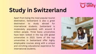study in swizerland