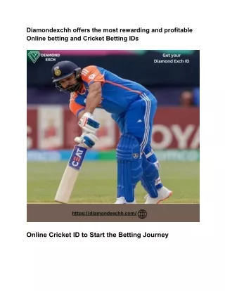 Diamondexchh offers the most rewarding and profitable online betting and cricket