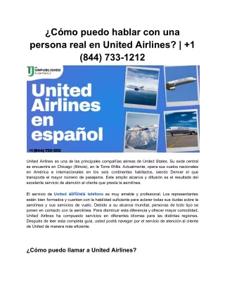 ¿Cómo puedo hablar con una persona real en United Airlines? |  1 (844) 733-1212