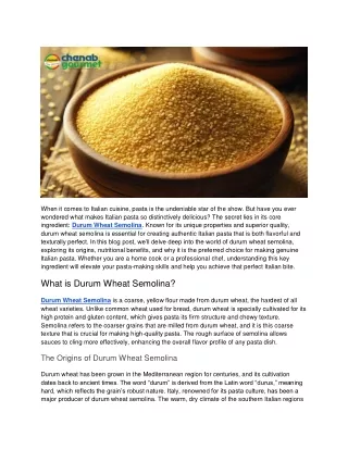 Durum Wheat Semolina_ A Key Ingredient for Authentic Italian Pasta