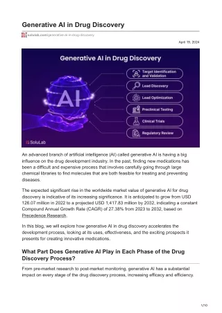 Generative AI in Drug Discovery