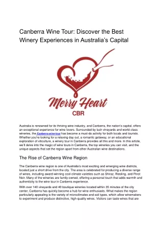 Canberra-Wine-Tour