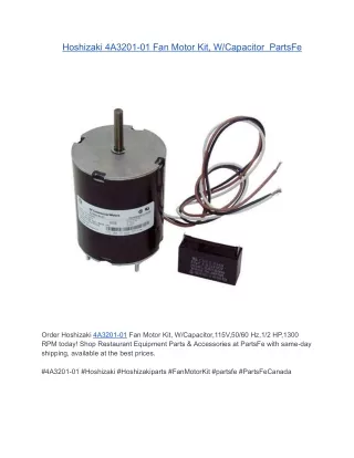Hoshizaki FM115A Fan Motor Kit, W/Capacitor,115V,50/60 Hz,1/2 HP,1300 RPM | Part