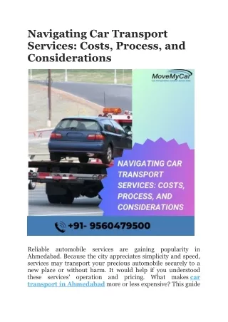 Navigating Car Transport Services: Costs, Process, and Considerations