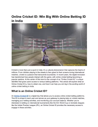 Online Cricket ID_ Win Big With Online Betting ID in India