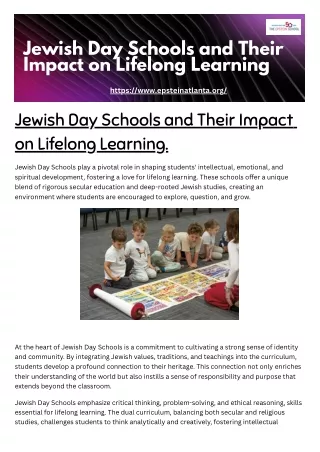 Jewish Day Schools and Their Impact on Lifelong Learning (1)