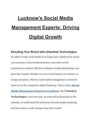 Lucknow’s Social Media Management Experts_ Driving Digital Growth