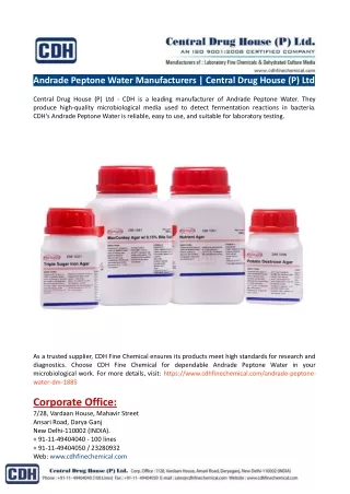 Andrade Peptone Water Manufacturers