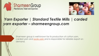 Yarn Exporter | Cotton Yarn Exporter | Pakistan Origin Yarn