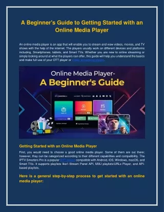 A Beginner's Guide to Getting Started with an Online Media Player