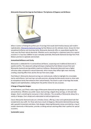 Moissanite Diamond Earrings by Poet Robson