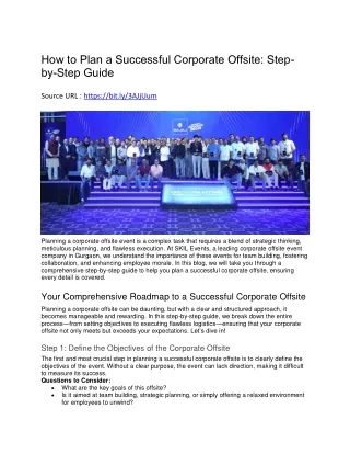 How to Plan a Successful Corporate Offsite - Step-by-Step Guide