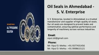 Oil Seals in Ahmedabad - S. V. Enterprise