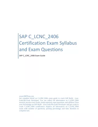 SAP C_LCNC_2406 Certification Exam Syllabus and Exam Questions
