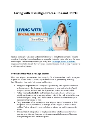 Living with Invisalign Braces: Dos and Don’ts