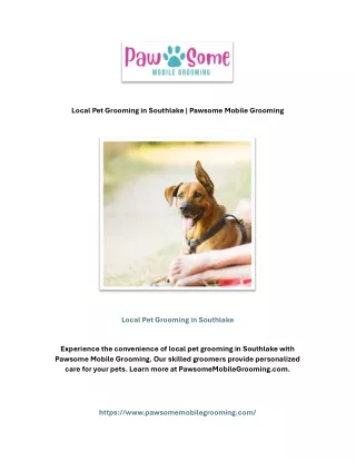 Local Pet Grooming in Southlake | Pawsome Mobile Grooming